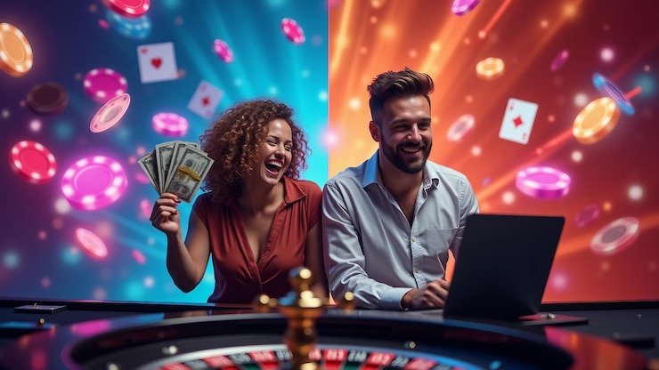 Meja No Commission Baccarat di studio live slot wangi dengan dealer profesional dan kartu-kartu permainan